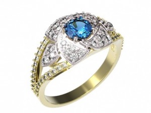 gold rings with diamonds 23 3D Model