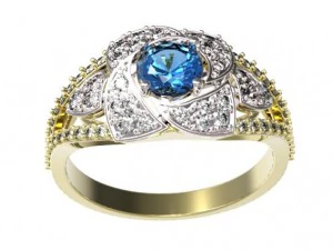 gold rings with diamonds 23 3D Model