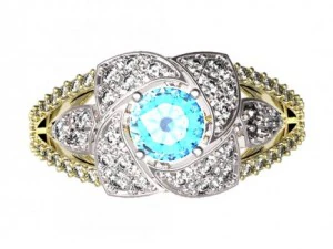 gold rings with diamonds 23 3D Model