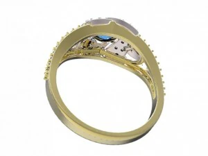 gold rings with diamonds 23 3D Model