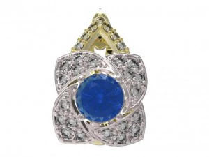 gold earrings with diamonds 23 3D Model