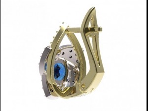 gold earrings with diamonds 23 3D-Modell