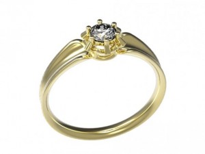 gold rings with diamonds 24 3D Model