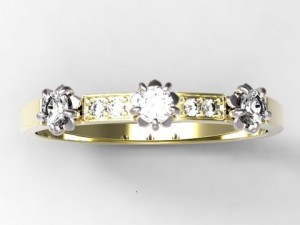 gold ring with diamonds sapphires rubies and emera 3D Model