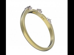 gold ring with diamonds sapphires rubies and emera 3D Model