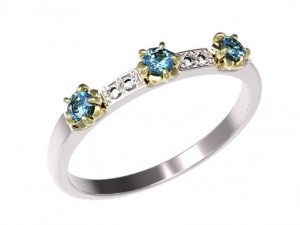 gold ring with diamonds sapphires rubies and emera 3D Model
