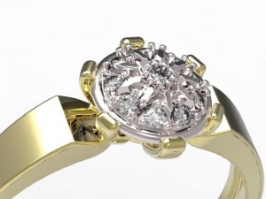 gold rings with diamonds 25 Modelo 3D