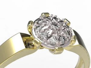 gold rings with diamonds 25 3D Model