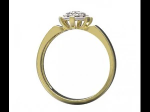 gold rings with diamonds 25 3D Model