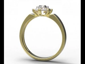 gold rings with diamonds 25 3D Model