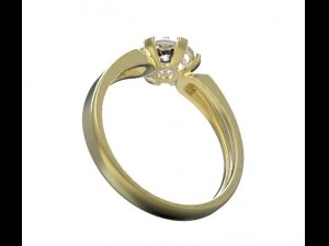 gold rings with diamonds 25 3D Model