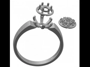 gold rings with diamonds 25 3D Model