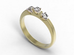 gold rings with diamonds 27 Modelo 3D