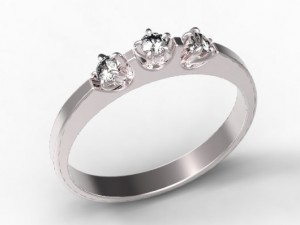 gold rings with diamonds 27 3D 모델