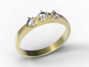 gold rings with diamonds 27 3D 모델