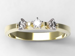 gold rings with diamonds 27 3D 모델