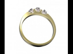 gold rings with diamonds 27 3D 모델