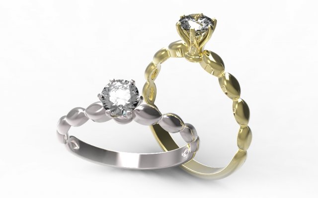 gold ring with a diamond 31 3D Model .c4d .max .obj .3ds .fbx .stl .blend 