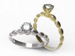 gold ring with a diamond 31 3D Model