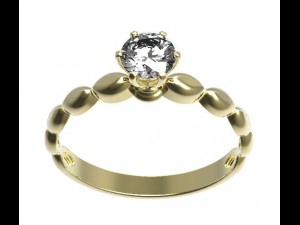 gold ring with a diamond 31 3D Model