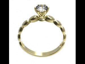 gold ring with a diamond 31 3D Model