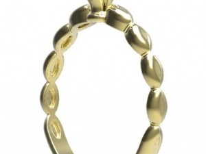 gold ring with a diamond 31 3D Model