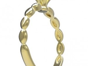 gold ring with a diamond 31 3D Model