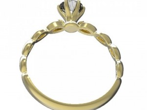 gold ring with a diamond 31 3D Model