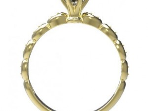 gold ring with a diamond 32 3D-Modell