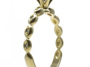 gold ring with a diamond 32 3D-Modell