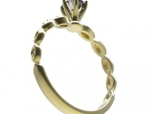 gold ring with a diamond 32 3D Model
