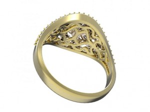 gold ring with a diamond 35 Modelo 3D