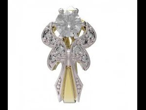 gold earrings with diamonds 36 3D Model