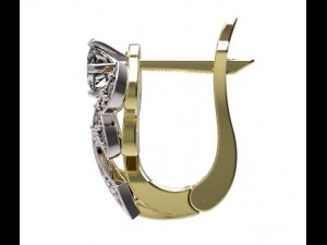 gold earrings with diamonds 36 3D 모델
