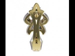 gold earrings with diamonds 36 3D 모델