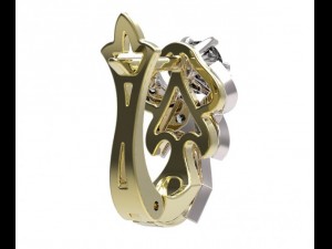 gold earrings with diamonds 36 3D 모델