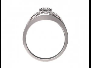gold ring with a diamond 36 3D Model