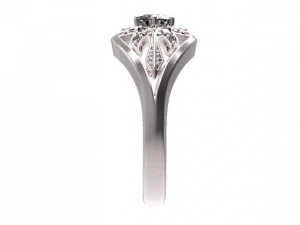 gold ring with a diamond 36 3D Model