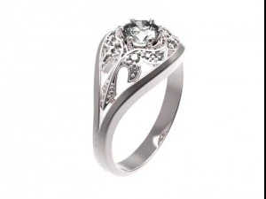 gold ring with a diamond 36 3D Model