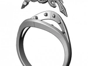 gold ring with a diamond 36 3D Model