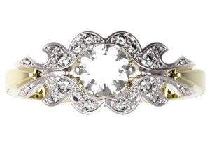 gold ring with a diamond 37 3D Model