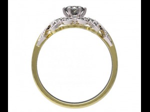 gold ring with a diamond 37 Model 3D