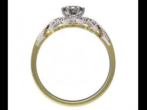 gold ring with a diamond 37 3D Model