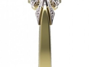 gold ring with a diamond 37 Model 3D