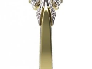gold ring with a diamond 37 3D Model