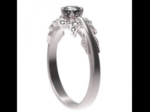 gold ring with a diamond 39 3D Model