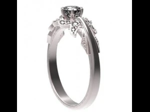 gold ring with a diamond 39 3D Model