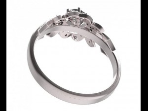 gold ring with a diamond 39 3D Model