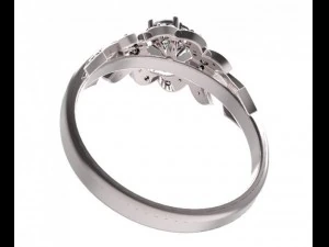 gold ring with a diamond 39 3D Model