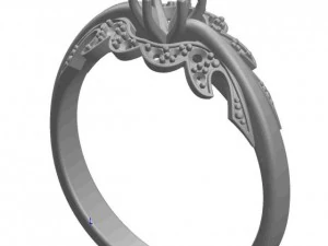 gold ring with a diamond 39 3D Model